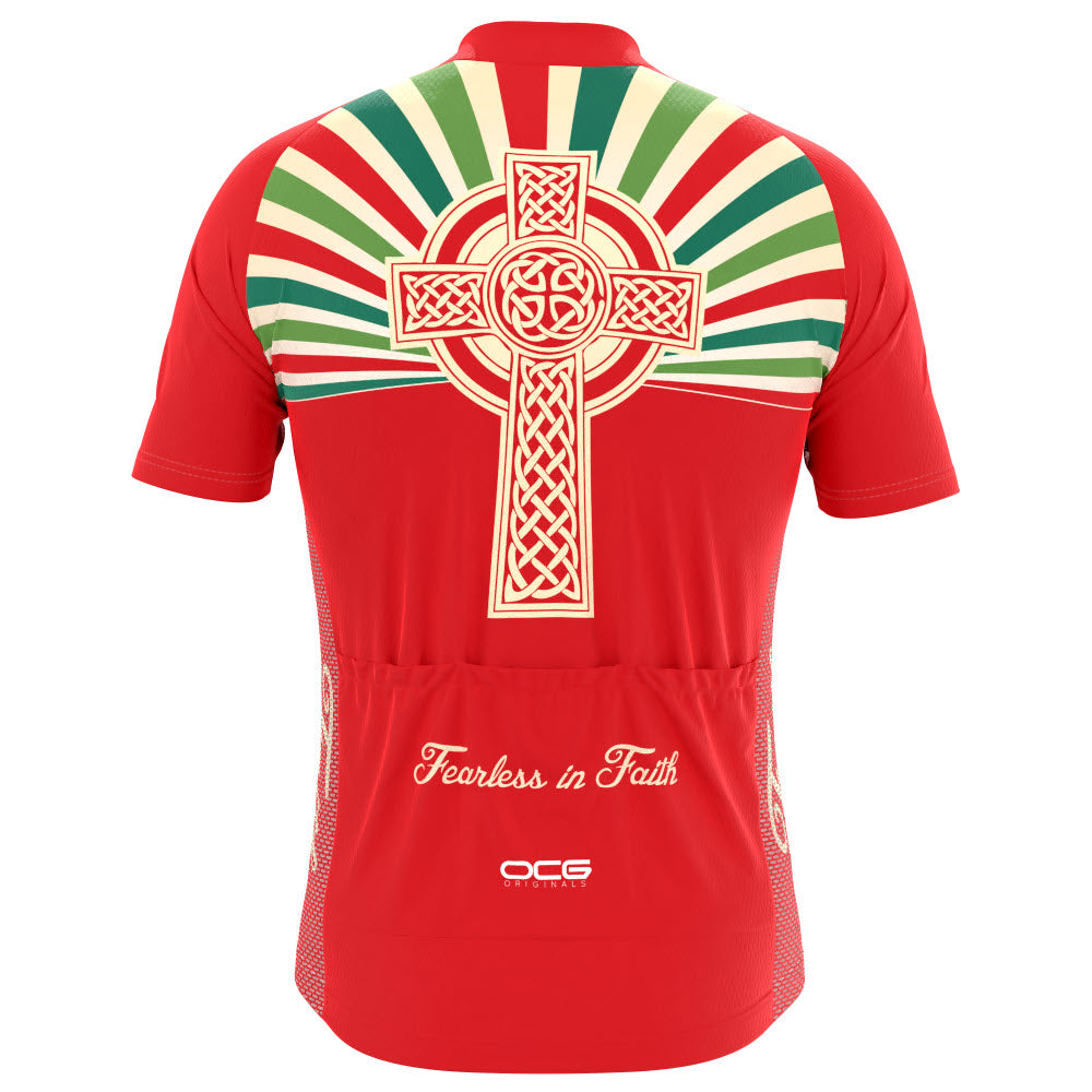 Men's Christian Fearless in Faith Cross Short Sleeve Cycling Jersey
