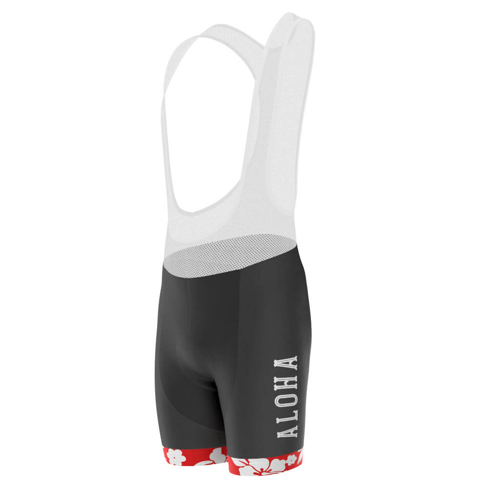 Men's Hawaiian Aloha Floral Gel Padded Cycling Bib