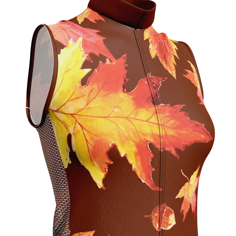Women's Autumn Acorns Sleeveless Tech Cycling Jersey