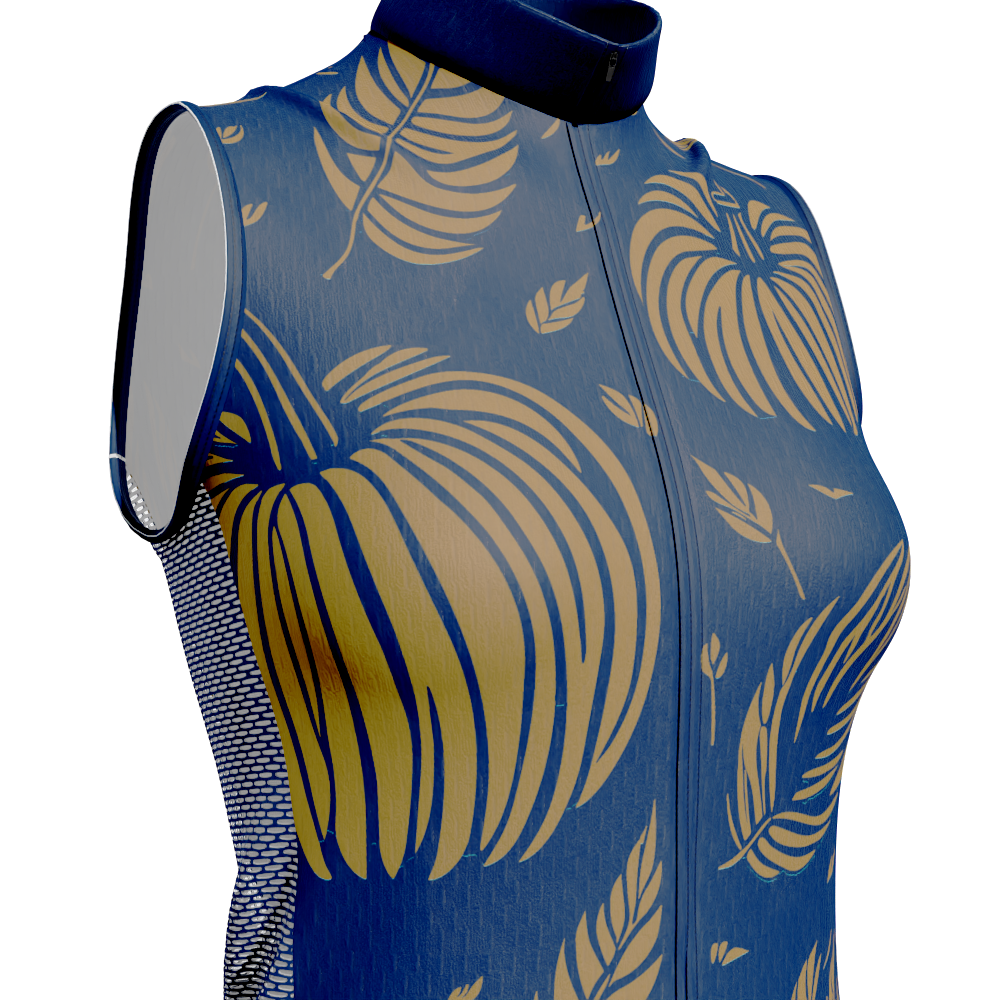 Women's Fall Pumpkins Sleeveless Tech Cycling Jersey
