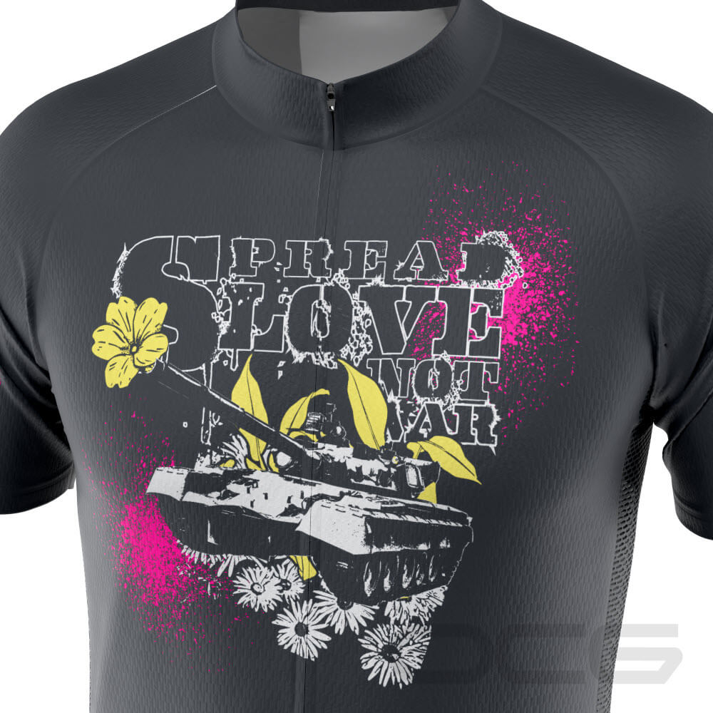 Men's Spread Love Not War Short Sleeve Cycling Jersey