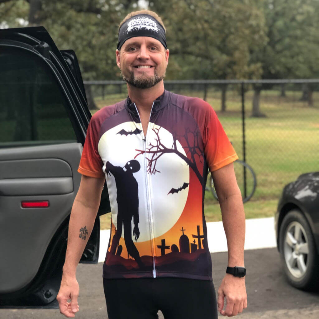Men's Zombie Graveyard Short Sleeve Cycling Jersey
