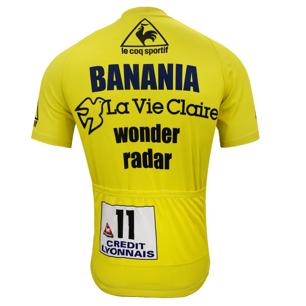 1985 Tour De France Yellow Retro Cycling Jersey - Hinault