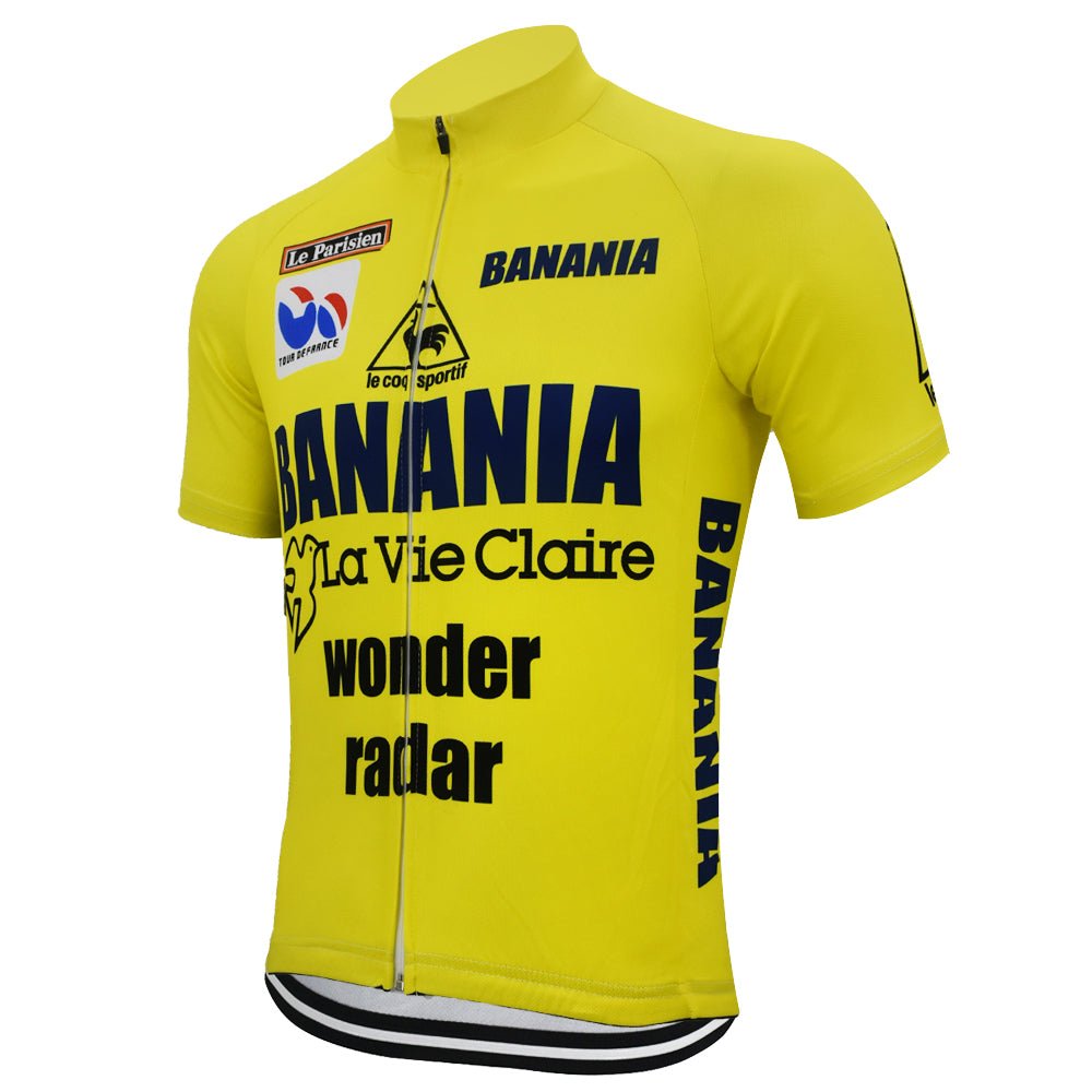 1985 Tour De France Yellow Retro Cycling Jersey - Hinault