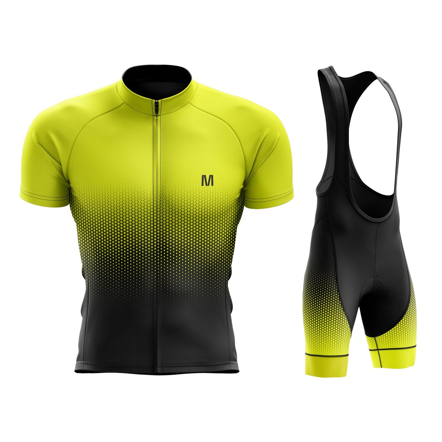 Men's Yellow Gradient Cycling Jersey or Bibs