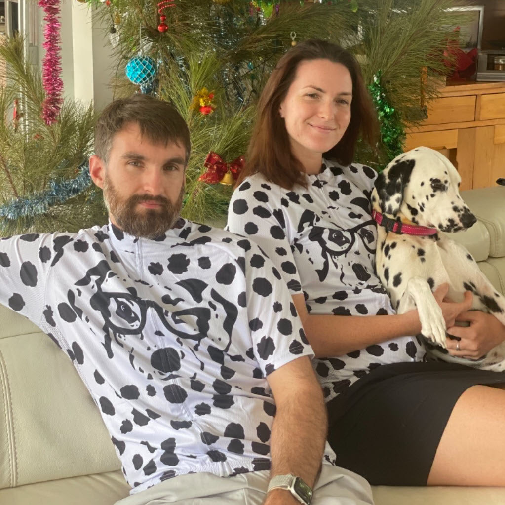 Women's Dalmatian Dog 2 Piece Cycling Kit