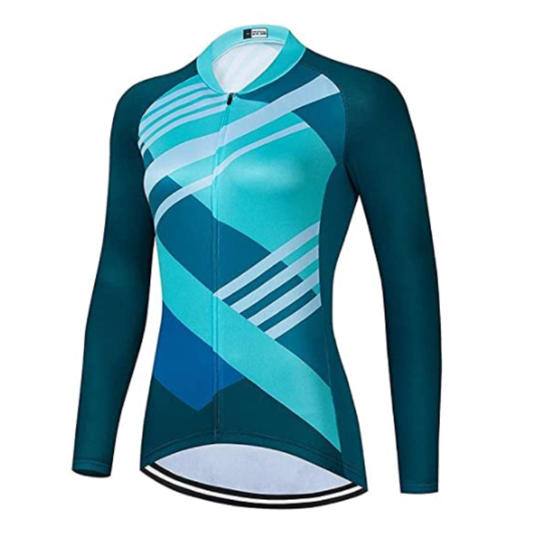 Women's Turquoise Long Sleeve Cycling Jersey or Pants