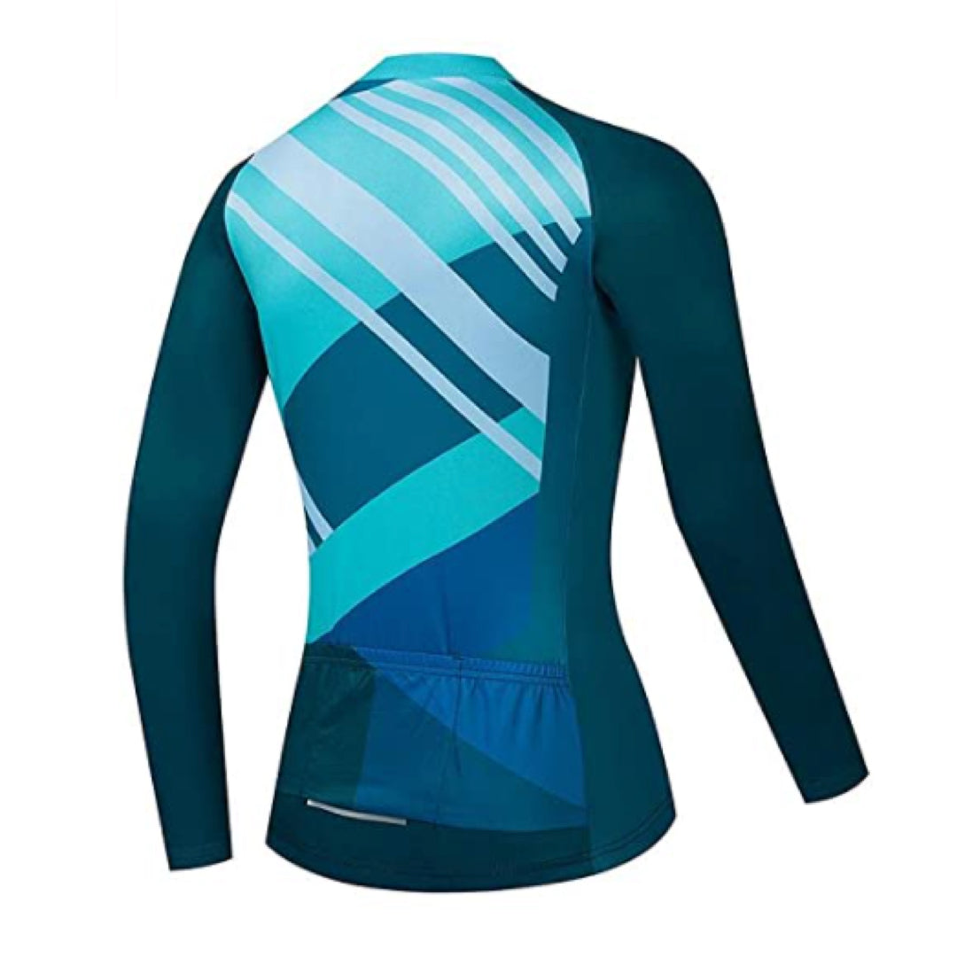 Women's Turquoise Long Sleeve Cycling Jersey or Pants