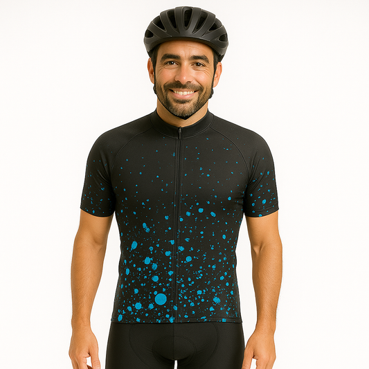 Men's Blue Splashes Cycling Jersey
