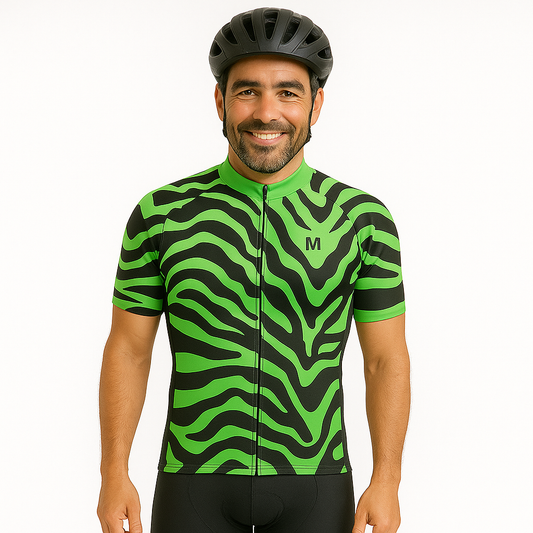 Men's Green Animal Cycling Jersey