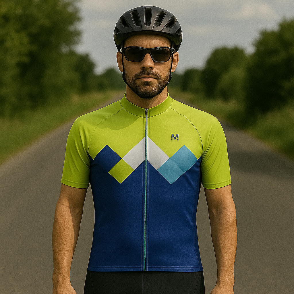 Green Blue Spin Cycling Jersey