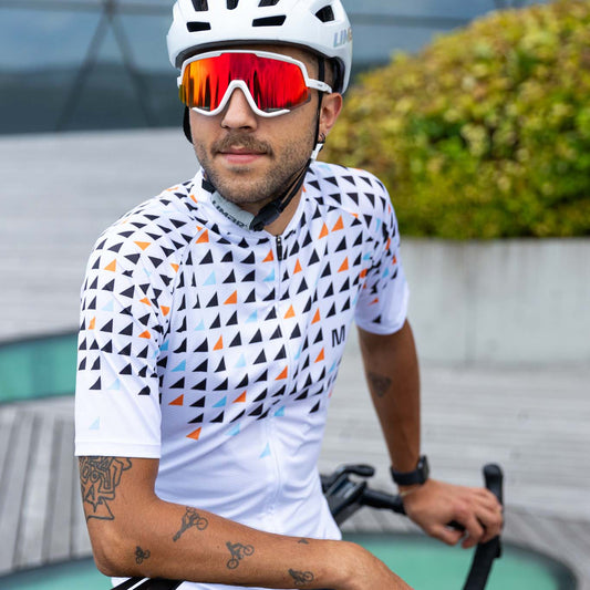 Men's White Cycling Jersey