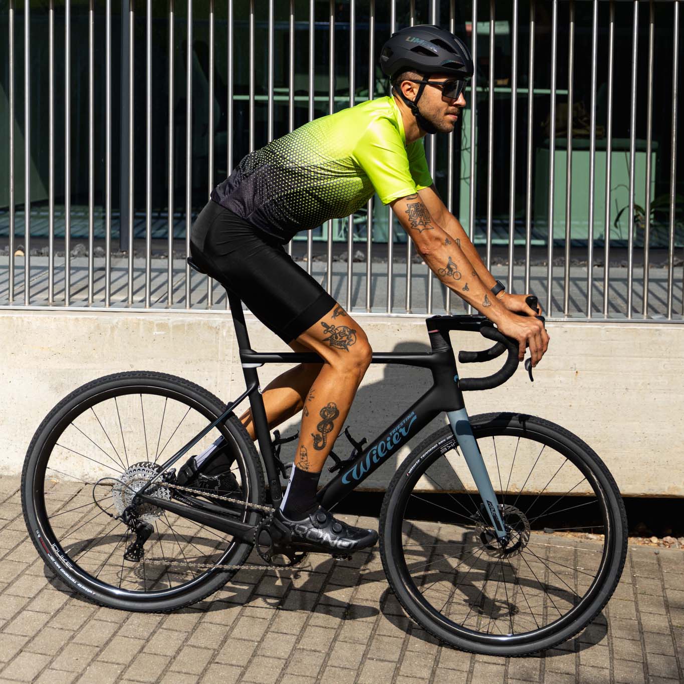 Men's Yellow Gradient Cycling Jersey or Bibs