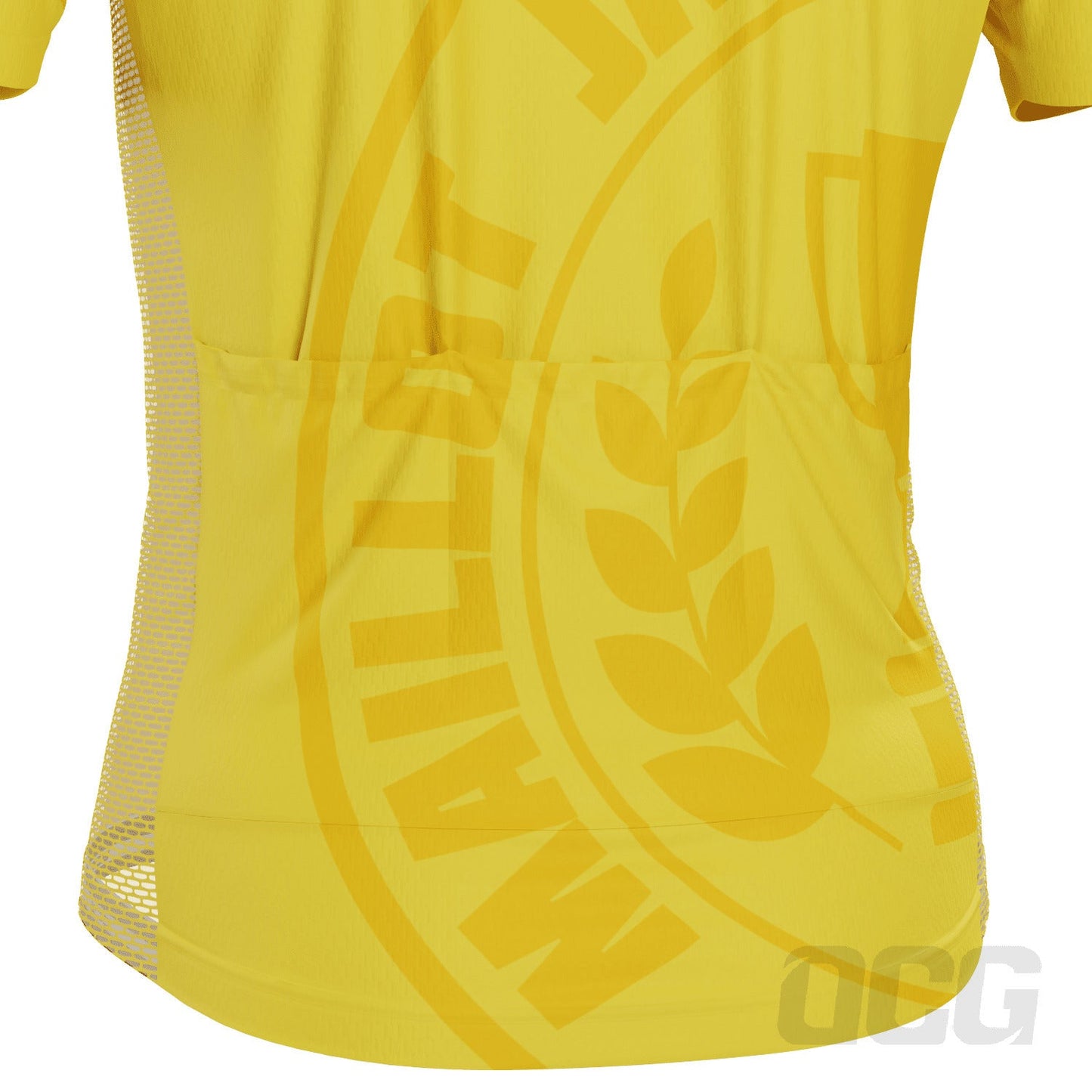 Men's Tour de France Yellow Leaders Maillot Jaune Short Sleeve Cycling Jersey