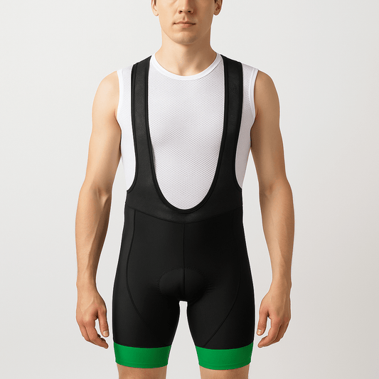 Men's Cycling Bib Shorts with Green detail