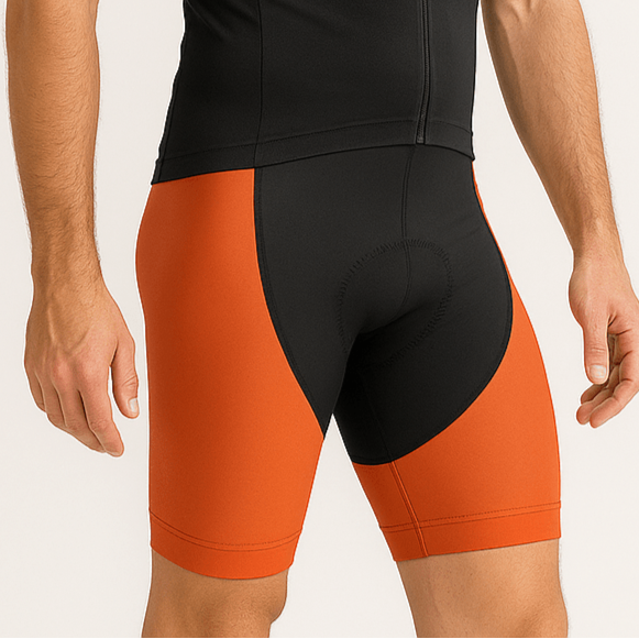 Men's Orange Gel Padded Cycling Shorts