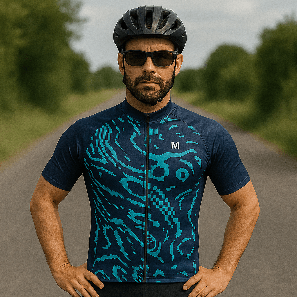 Men's Blue Wave Shift Cycling Jersey or Bib Shorts
