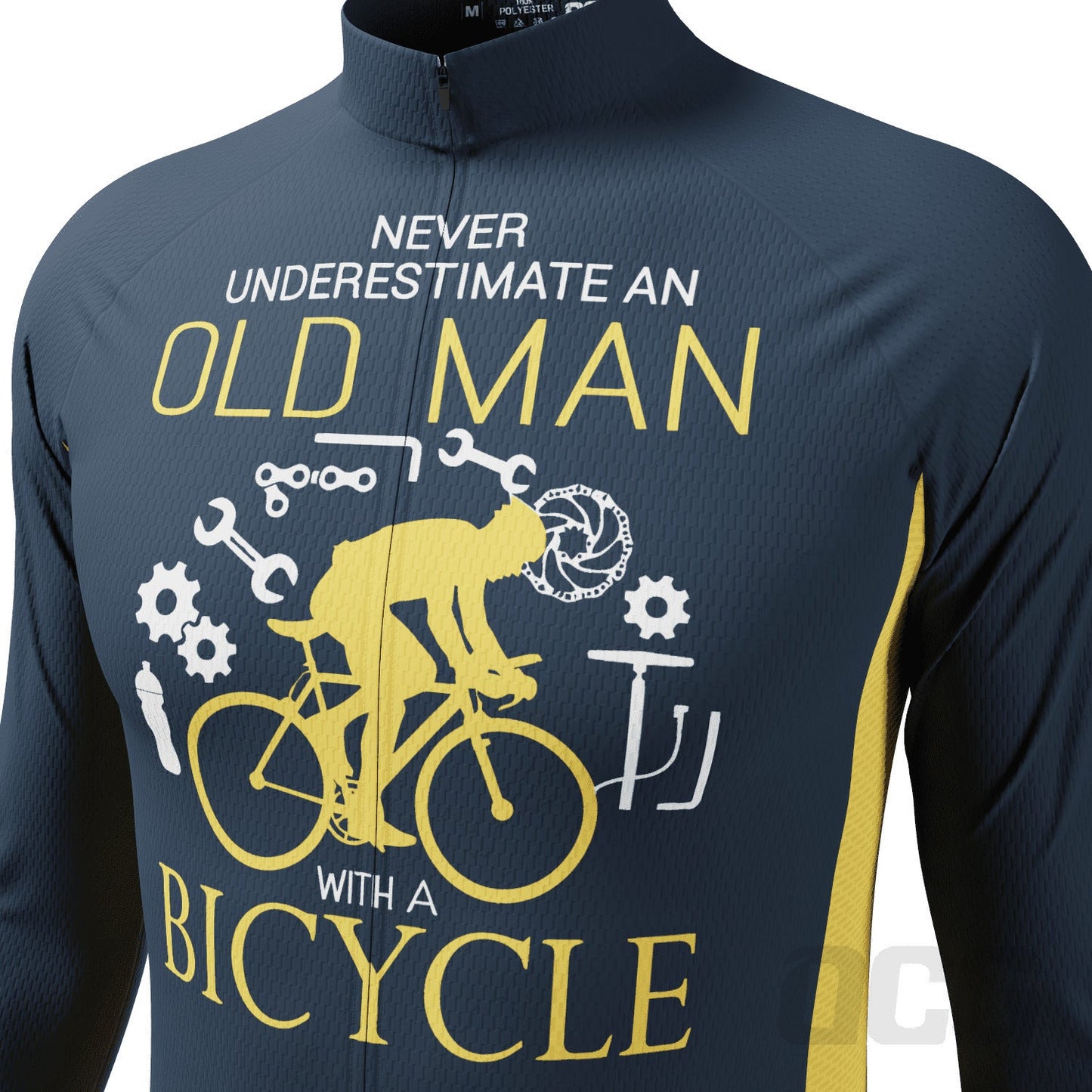 Men's Never Underestimate an Old Man Long Sleeve Cycling Jersey