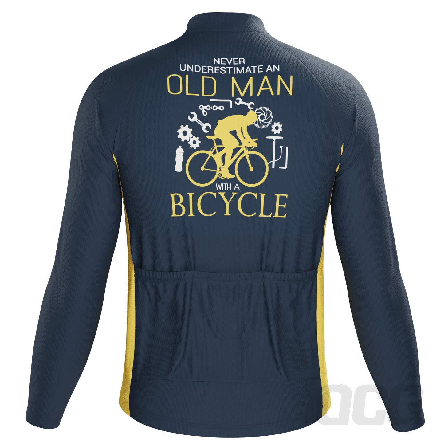 Men's Never Underestimate an Old Man Long Sleeve Cycling Jersey
