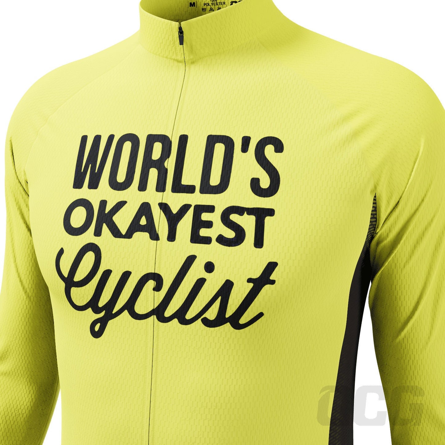 Men's World's Okayest Cyclist Long Sleeve Cycling Jersey