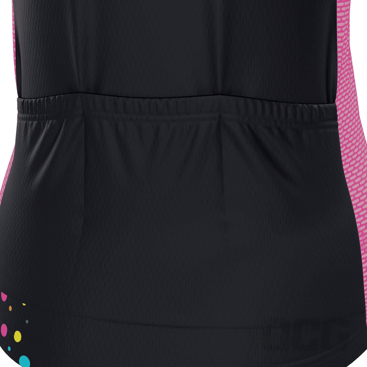 Women's Rainbow Polka Dots On Black Short Sleeve Cycling Jersey