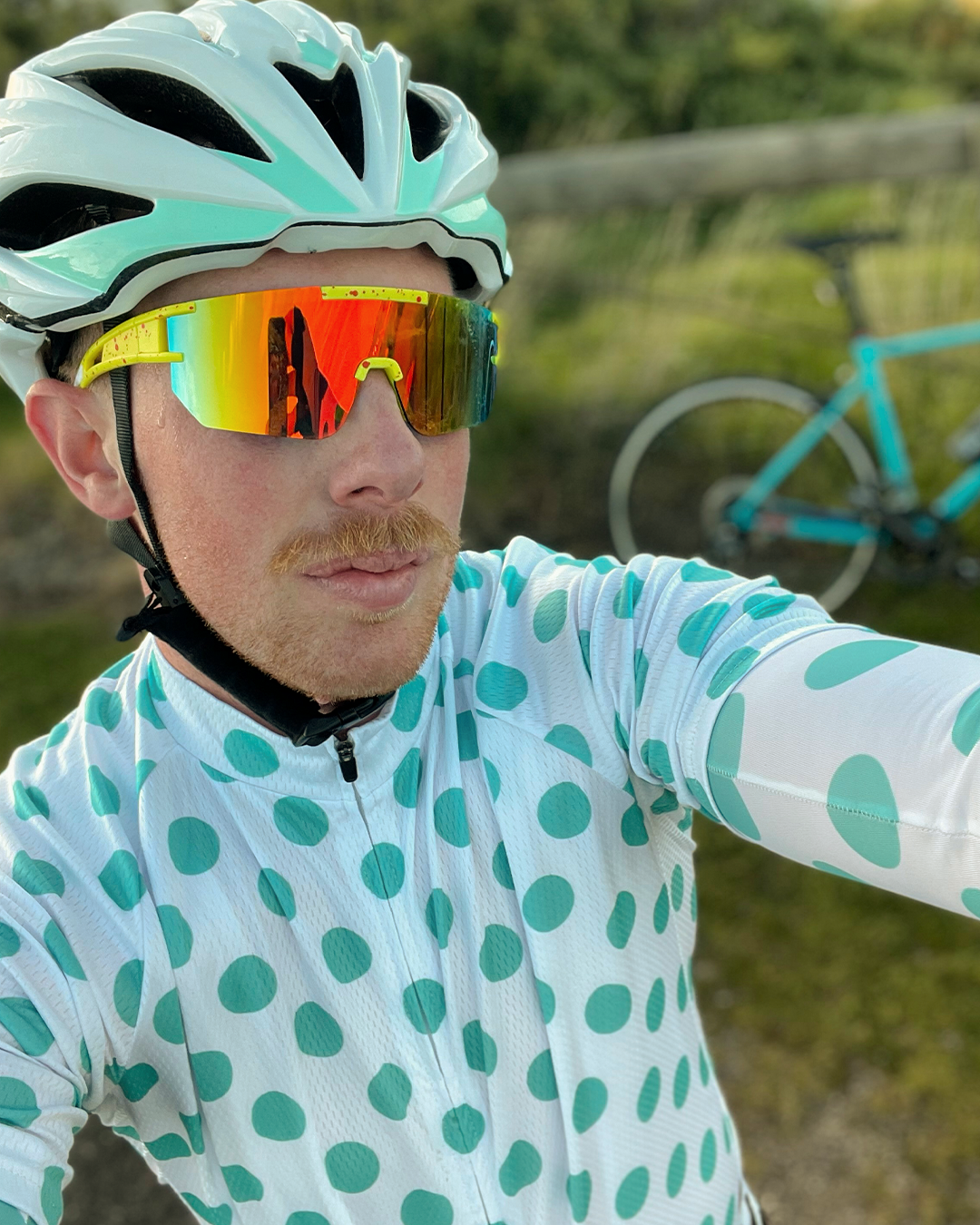 Men's Polka Dots Sleeveless Tech Cycling Jersey
