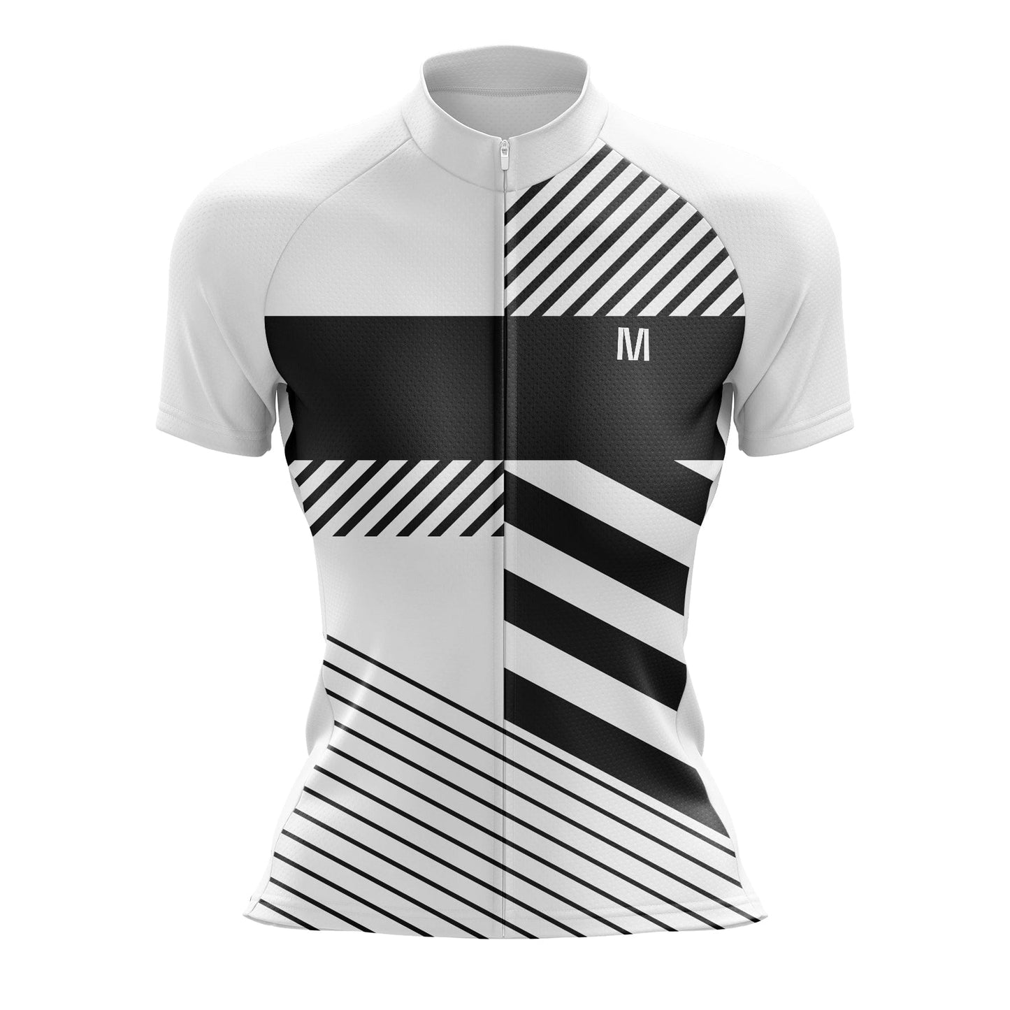 Women's White Black Cycling Jersey