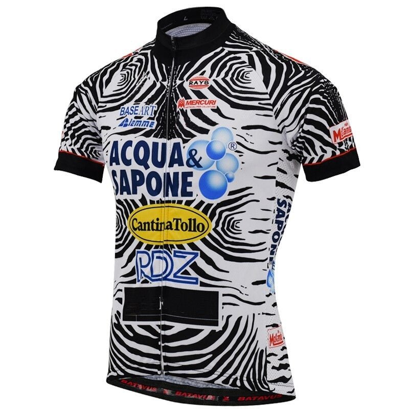 Acqua Sapone Cantina Tollo Zebra Retro Cycling Jersey