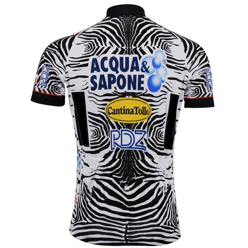Acqua Sapone Cantina Tollo Zebra Retro Cycling Jersey
