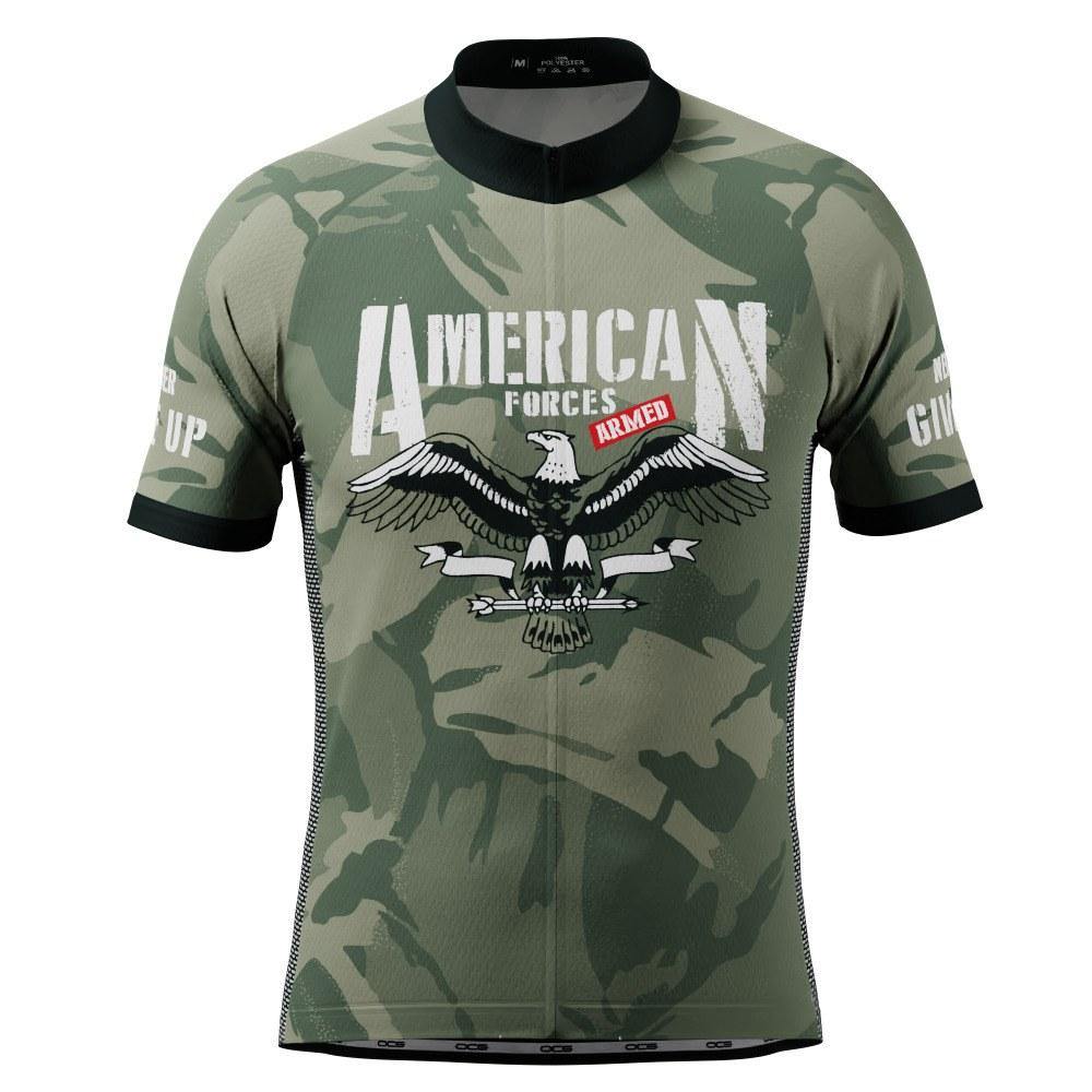 Men's USAF American Armed Forces Short Sleeve Cycling Jersey