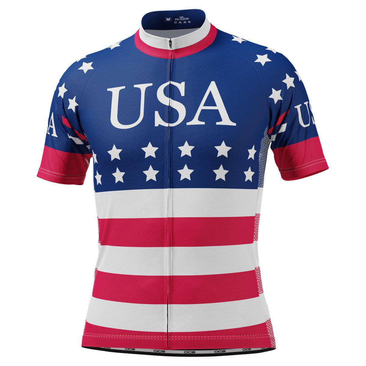 Men's American Stars and Stripes USA Icon Short Sleeve Cycling Jersey