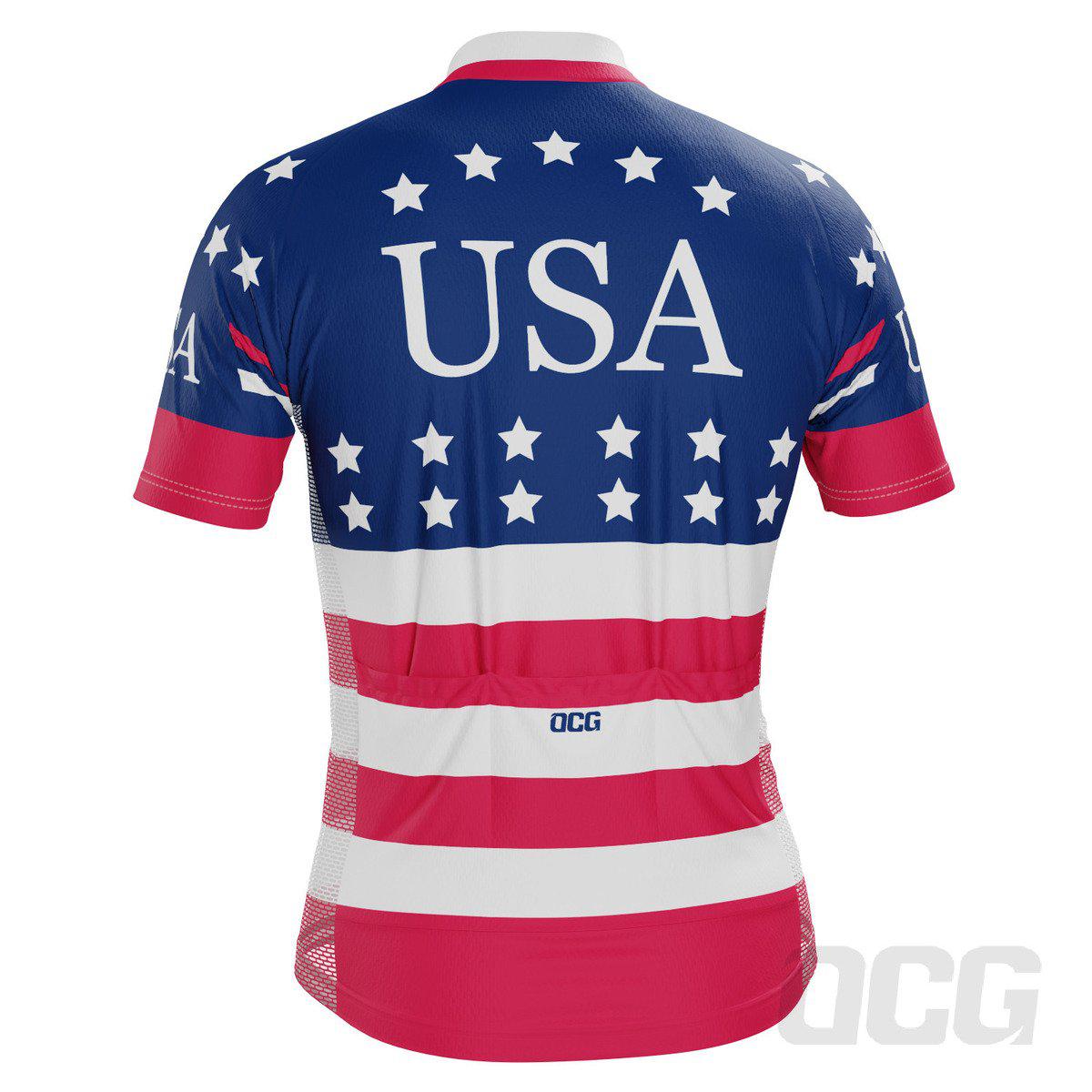 Men's American Stars and Stripes USA Icon Short Sleeve Cycling Jersey