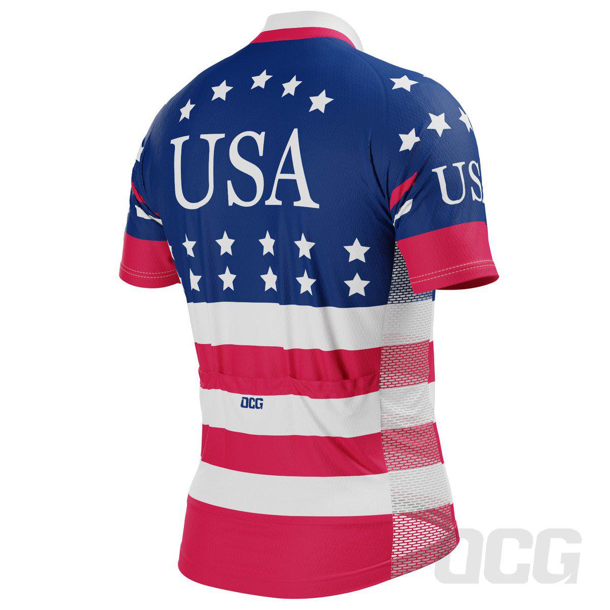 Men's American Stars and Stripes USA Icon Short Sleeve Cycling Jersey