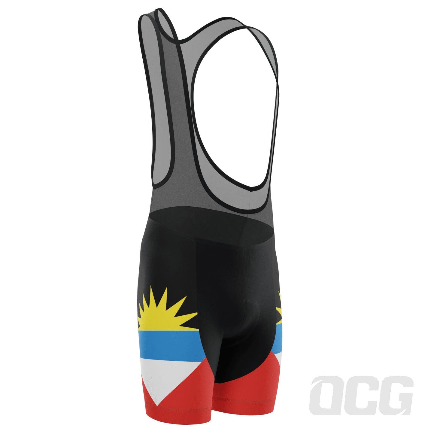 Men's Antigua and Barbuda National Flag Gel Padded Cycling Bib