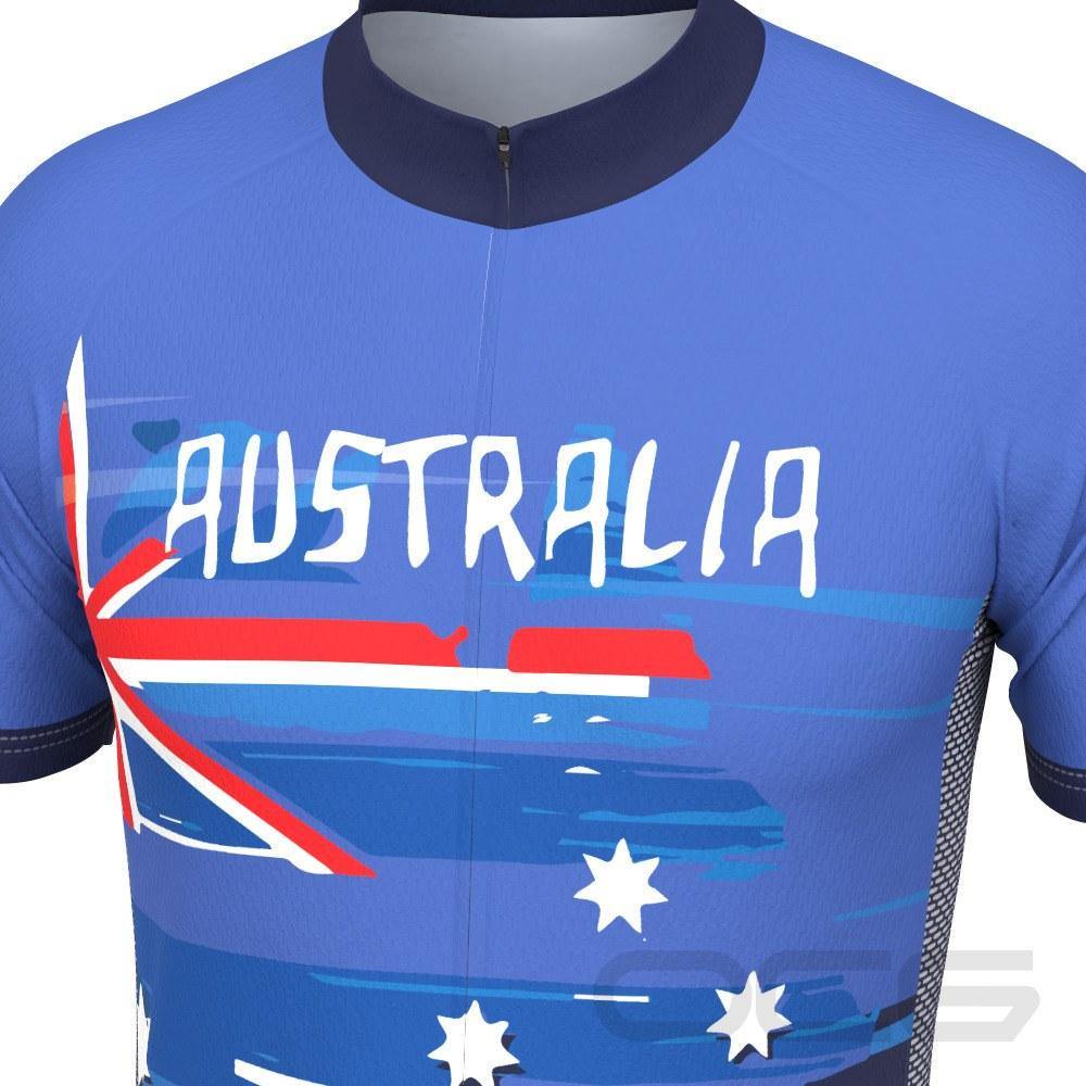 Men's Australian National Flag Short Sleeve Cycling Jersey