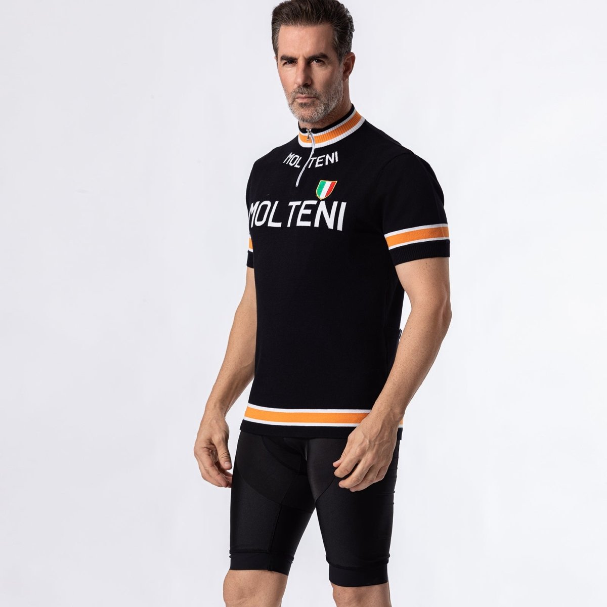 Black Molteni Merino Wool Blend - Retro Cycling Jersey