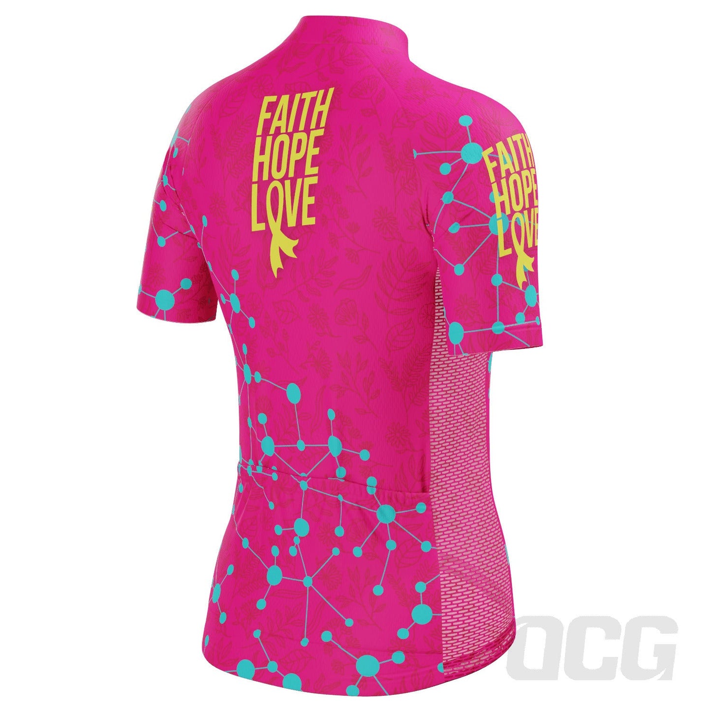 Women's Breast Cancer Faith Hope Love Short Sleeve Cycling Jersey