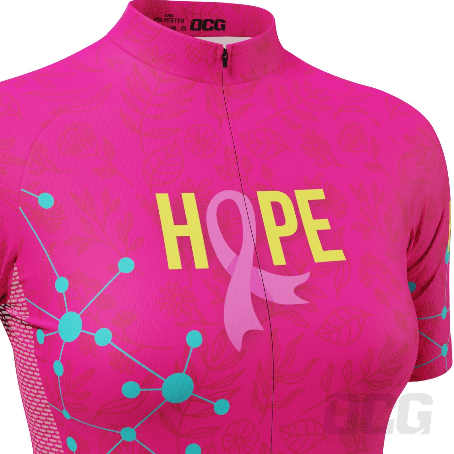 Women's Breast Cancer Faith Hope Love Short Sleeve Cycling Jersey