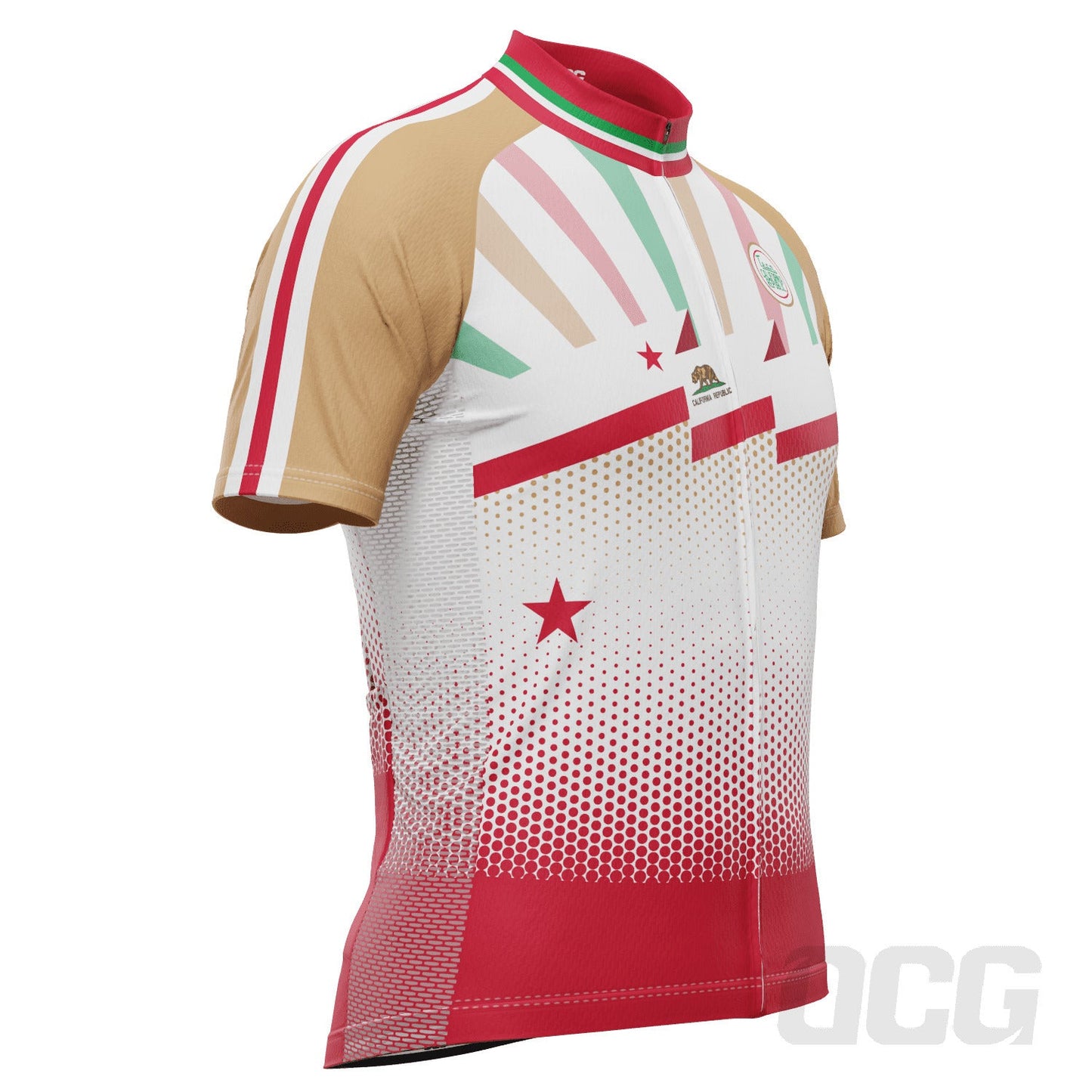 Men's Team California Republic US State Icon Short Sleeve Cycling Jersey