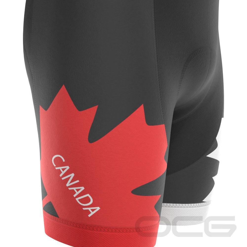 Men's Canada Maple Leaf National Flag Gel Padded Cycling Bib