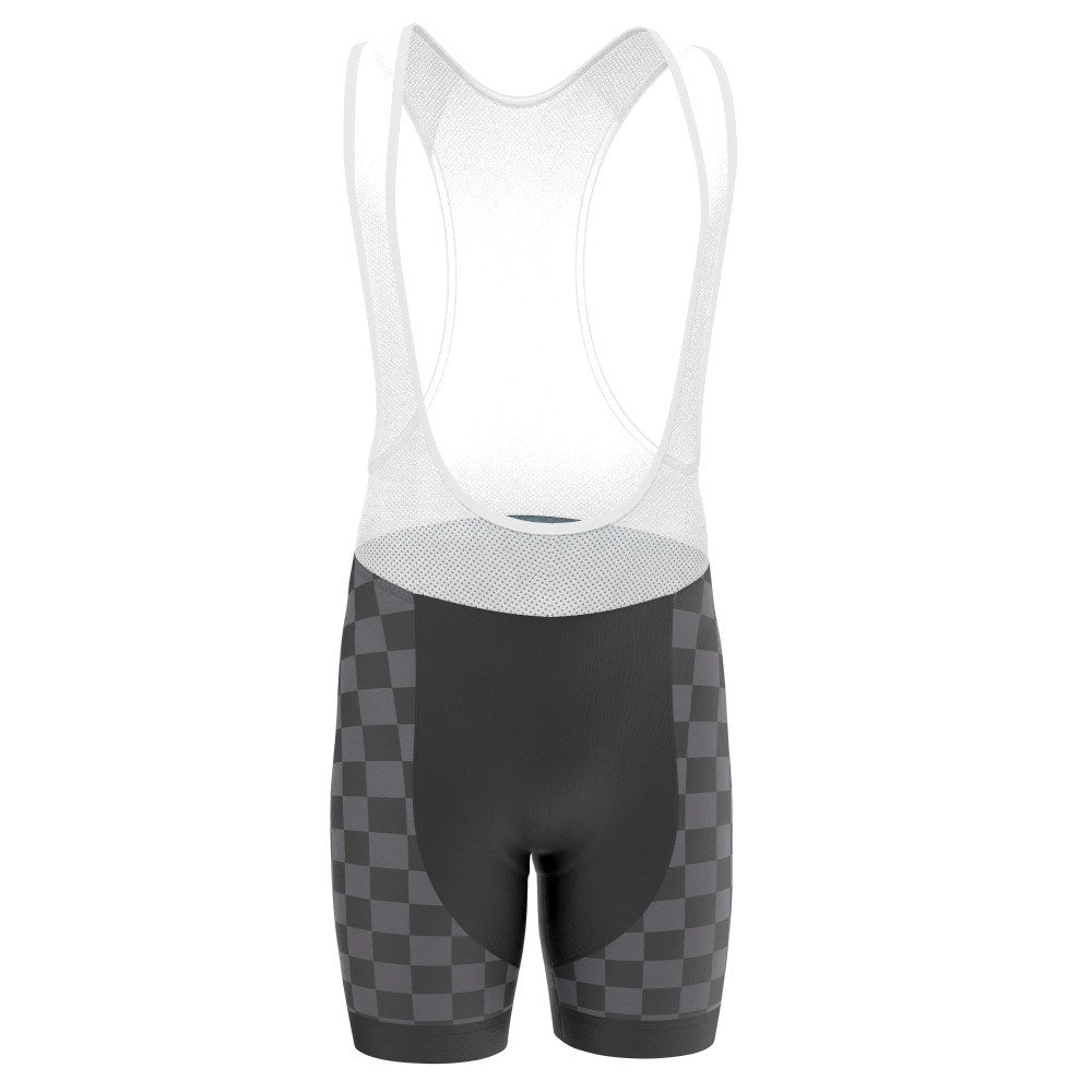 Men's Checkered Lighting Gel Padded Cycling Bib