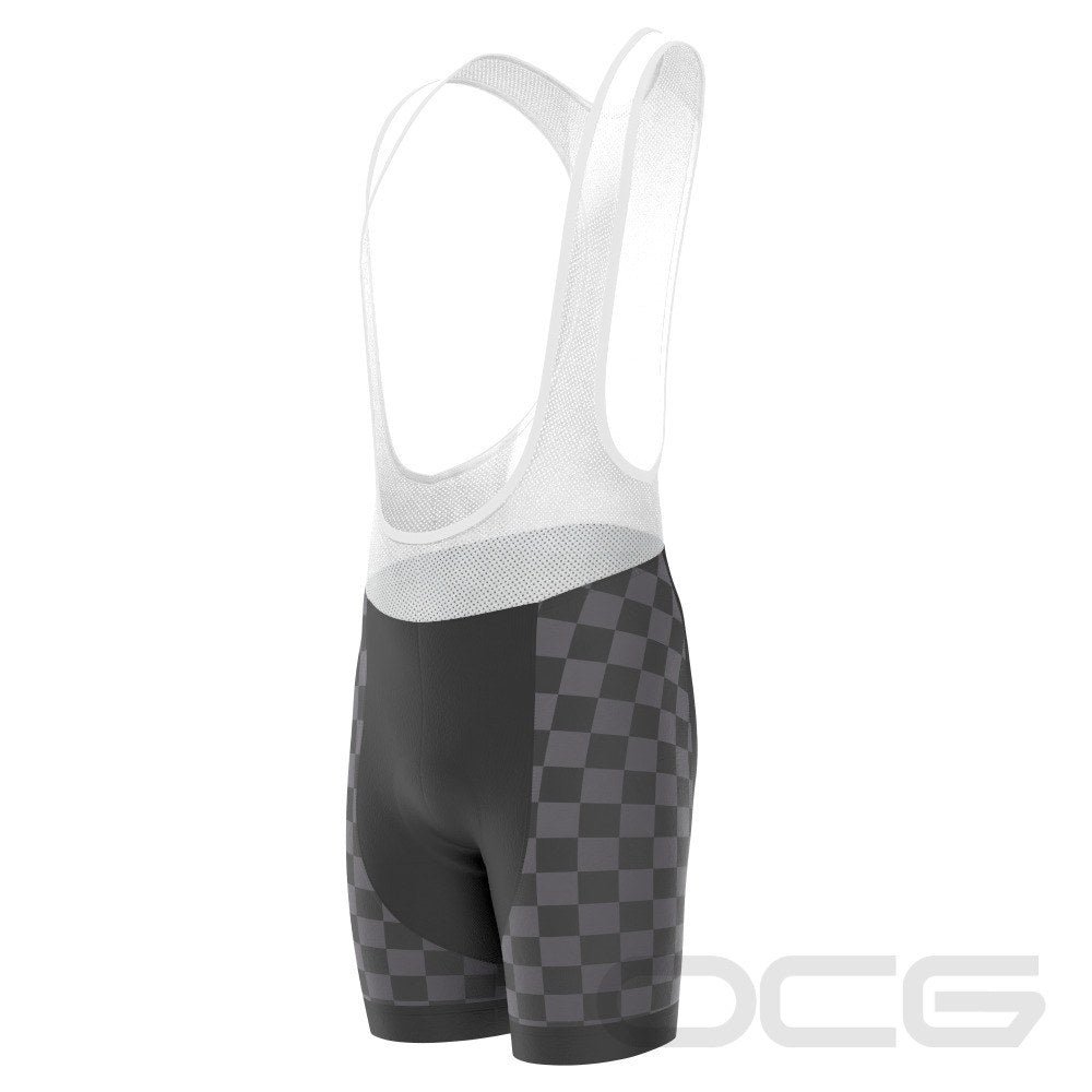 Men's Checkered Lighting Gel Padded Cycling Bib
