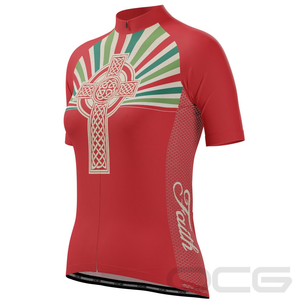 Women's Christian Fearless in Faith Cross Short Sleeve Cycling Jersey