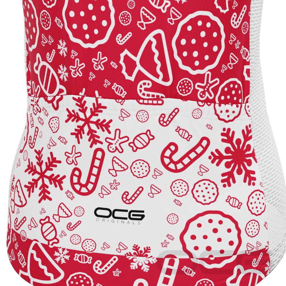 Women's Christmas Candy Short Sleeve Cycling Jersey