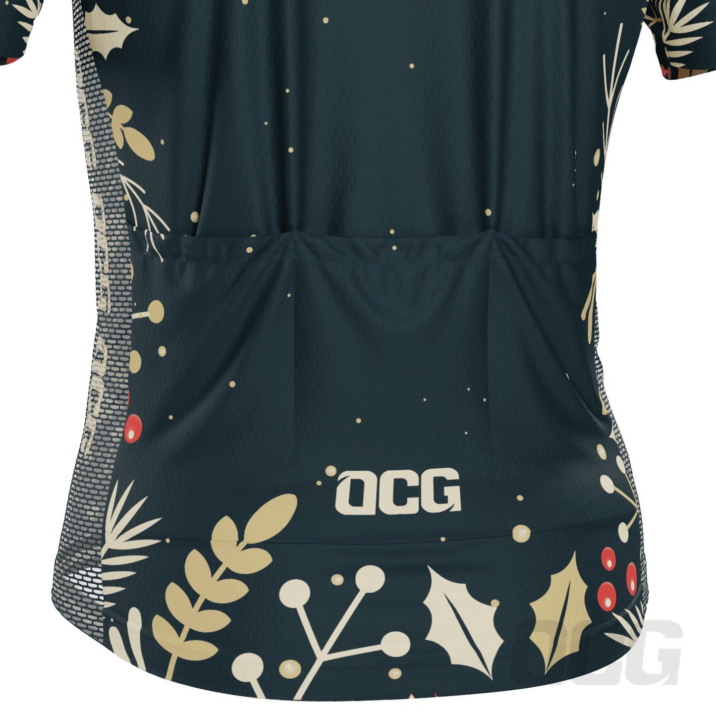 Men's Christmas Holly Short Sleeve Cycling Jersey