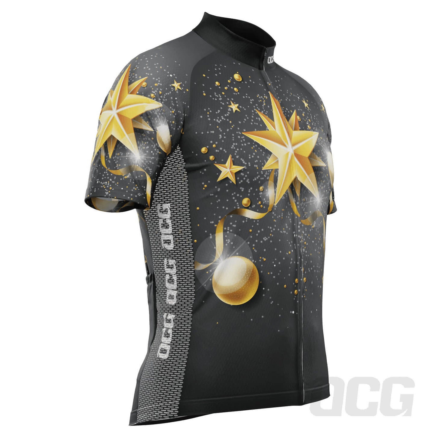 Men's Christmas Star Short Sleeve Cycling Jersey