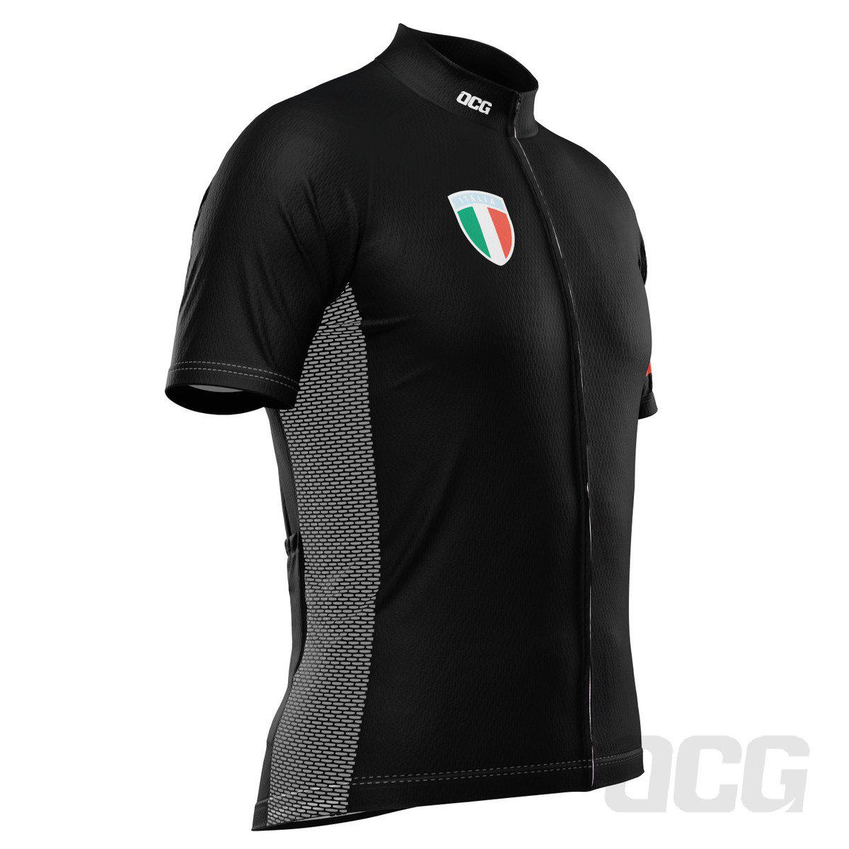 Men's Classic Italia National Flag Short Sleeve Cycling Jersey