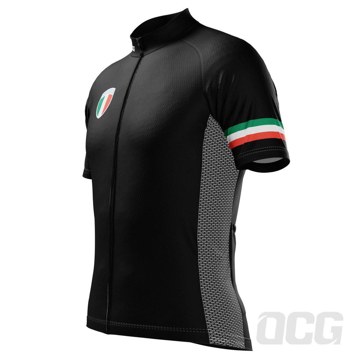 Men's Classic Italia National Flag Short Sleeve Cycling Jersey