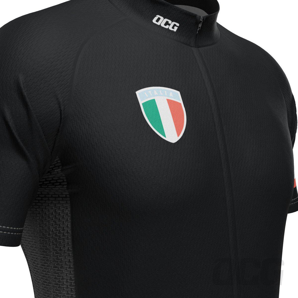 Men's Classic Italia Black National Flag 2 Piece Cycling Kit