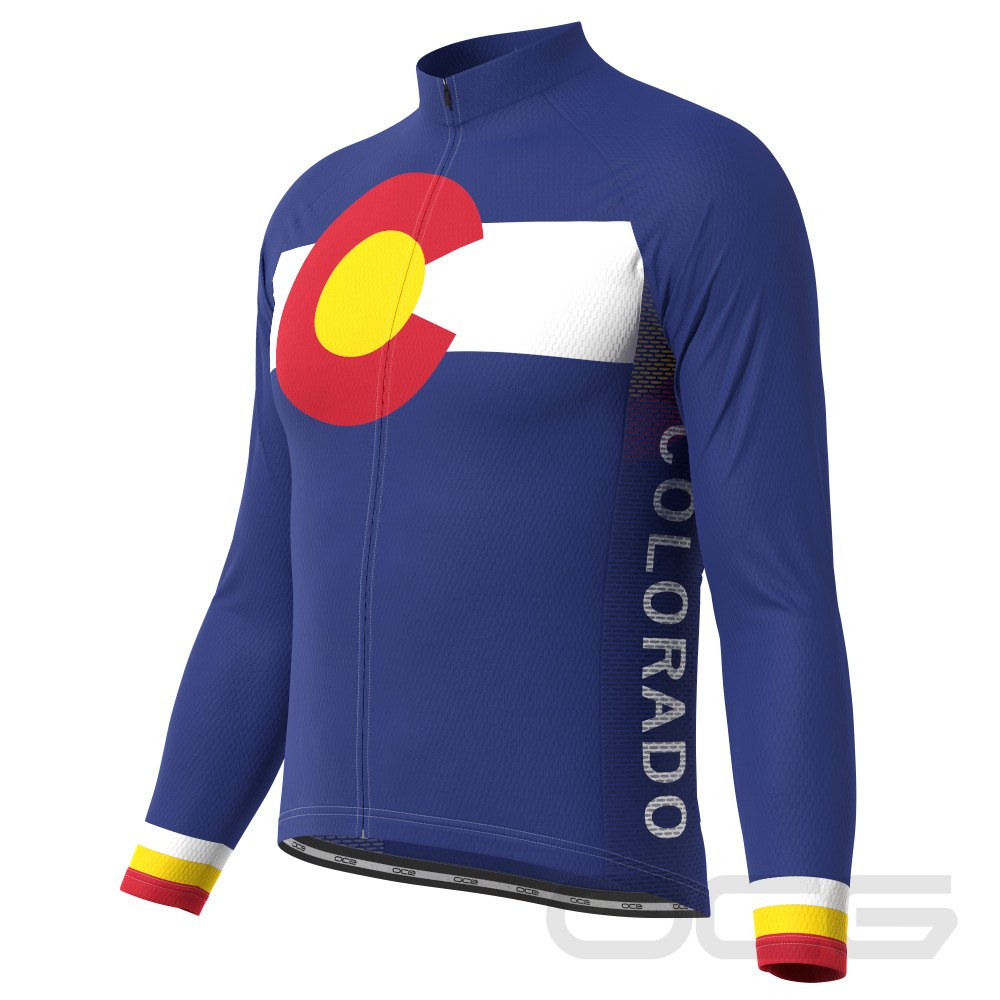 Men's Colorado US State Icon Long Sleeve Cycling Jersey